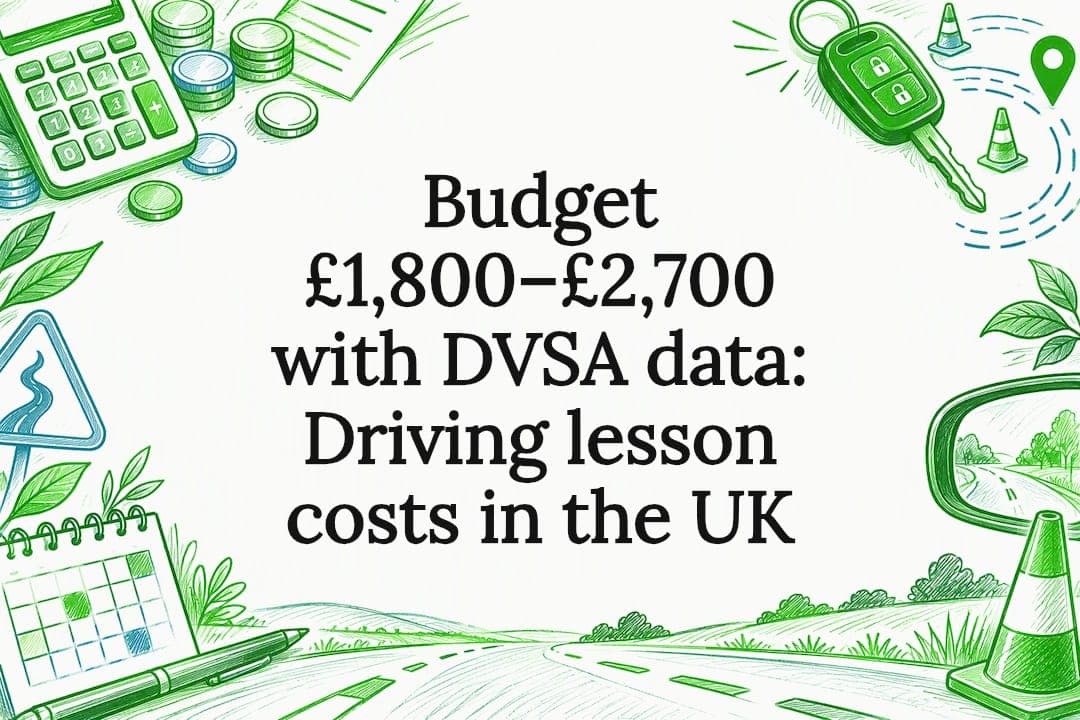 Budget £1,800–£2,700 with DVSA data: Driving lesson costs in the UK