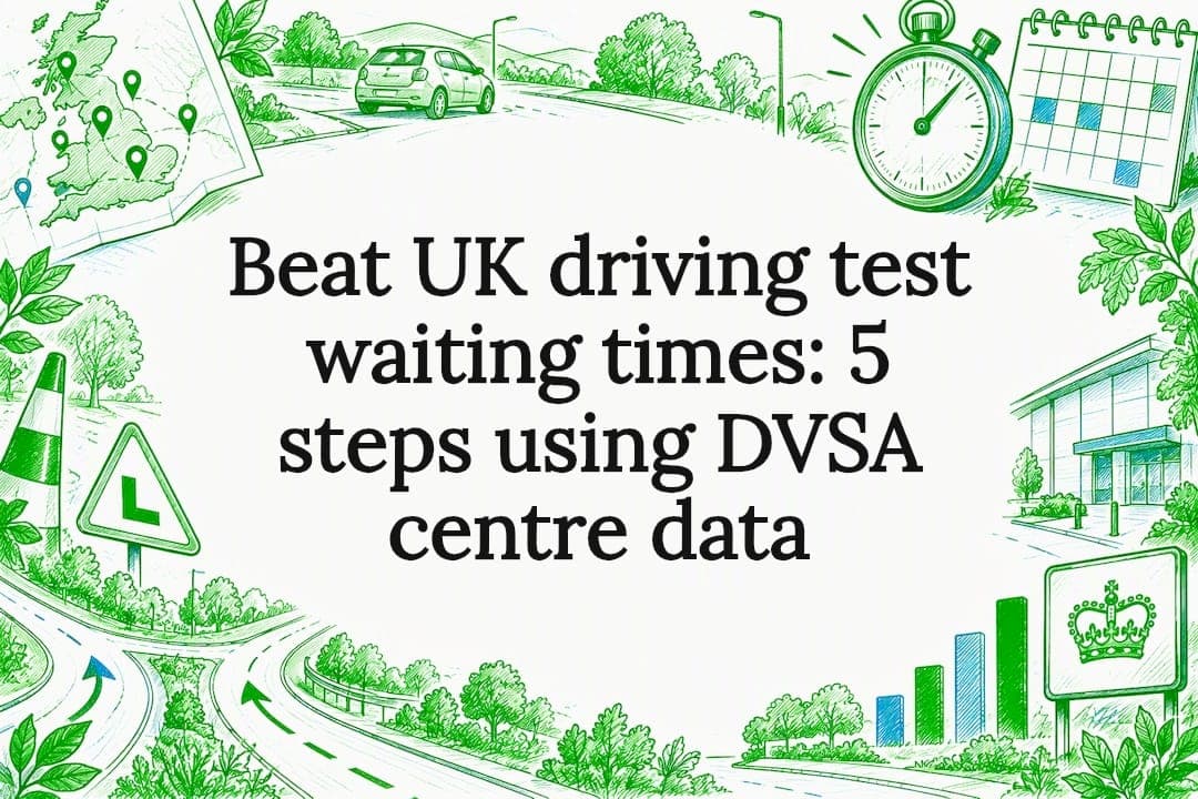 Beat UK driving test waiting times: 5 steps using DVSA centre data