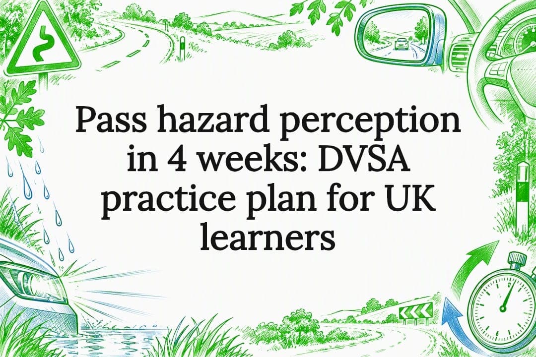 Pass hazard perception in 4 weeks: DVSA practice plan for UK learners