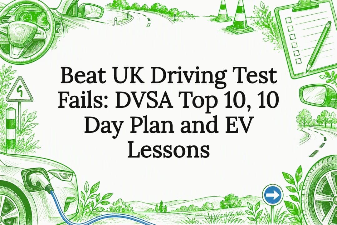 Beat UK Driving Test Fails: DVSA Top 10, 10 Day Plan and EV Lessons