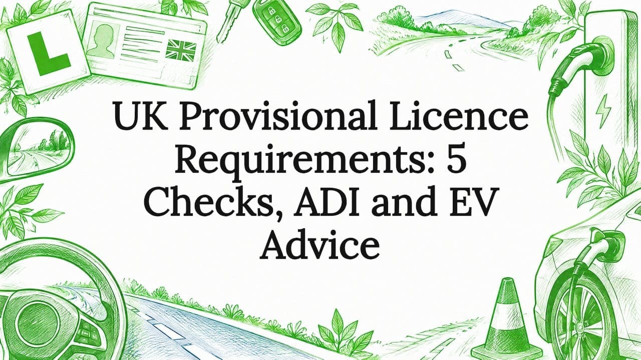 UK Provisional Licence Requirements: 5 Checks, ADI and EV Advice