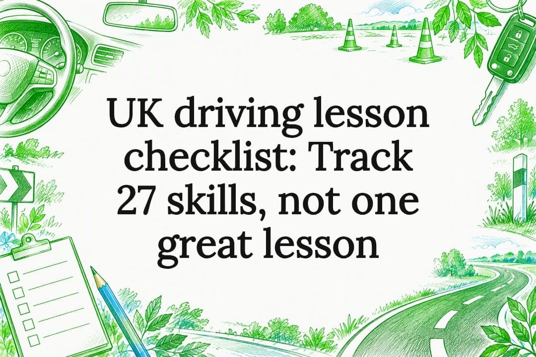 UK driving lesson checklist: Track 27 skills, not one great lesson